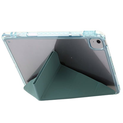 For iPad Air 11 2024 Clear Acrylic Deformation Leather Tablet Case(Dark Green) - iPad Air 11 2024 Cases by PMC Jewellery | Online Shopping South Africa | PMC Jewellery | Buy Now Pay Later Mobicred