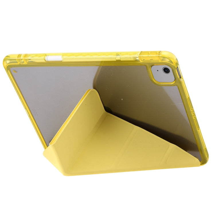 For iPad Air 11 2024 Clear Acrylic Deformation Leather Tablet Case(Yellow) - iPad Air 11 2024 Cases by PMC Jewellery | Online Shopping South Africa | PMC Jewellery | Buy Now Pay Later Mobicred