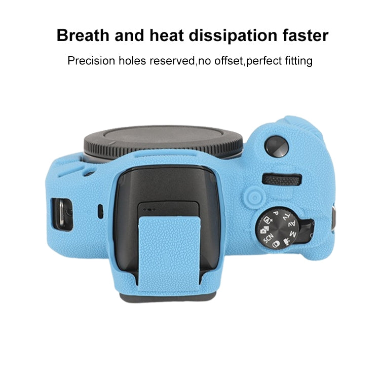 For Canon EOS R100 Litchi Texture Soft Silicone Protective Case(Blue) - Protective Case by PMC TechLife | Online Shopping South Africa | PMC TechLife | Buy Now Pay Later Mobicred