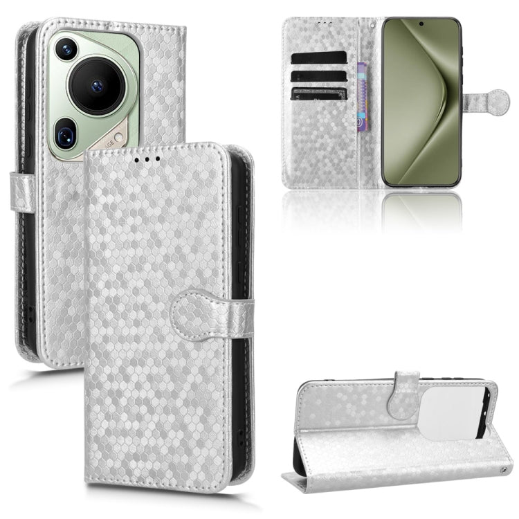 For Huawei Pura 70 Ultra Honeycomb Dot Texture Leather Phone Case(Silver) - Huawei Cases by PMC Jewellery | Online Shopping South Africa | PMC Jewellery | Buy Now Pay Later Mobicred