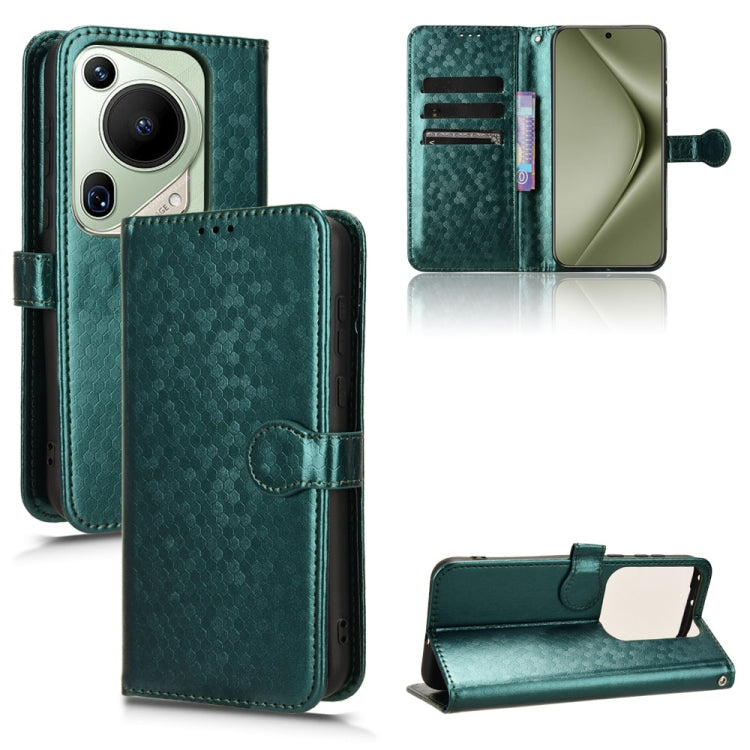 For Huawei Pura 70 Pro / Pro+ Honeycomb Dot Texture Leather Phone Case(Green) - Huawei Cases by PMC Jewellery | Online Shopping South Africa | PMC Jewellery | Buy Now Pay Later Mobicred