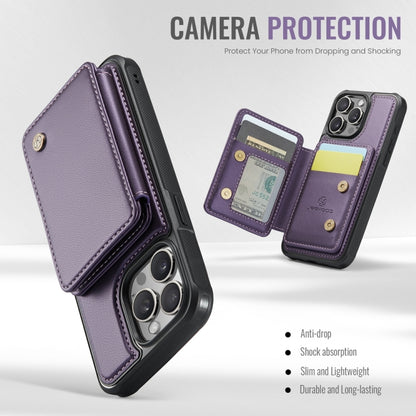 For iPhone 15 Plus JEEHOOD J05 Business Magnetic Style RFID Leather Phone Case(Purple) - iPhone 15 Plus Cases by JEEHOOD | Online Shopping South Africa | PMC Jewellery | Buy Now Pay Later Mobicred