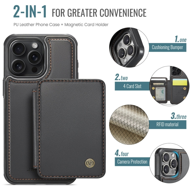 For iPhone 16 Pro Max JEEHOOD J05 Business Magnetic Style RFID Leather Phone Case(Black) - iPhone 16 Pro Max Cases by JEEHOOD | Online Shopping South Africa | PMC Jewellery | Buy Now Pay Later Mobicred