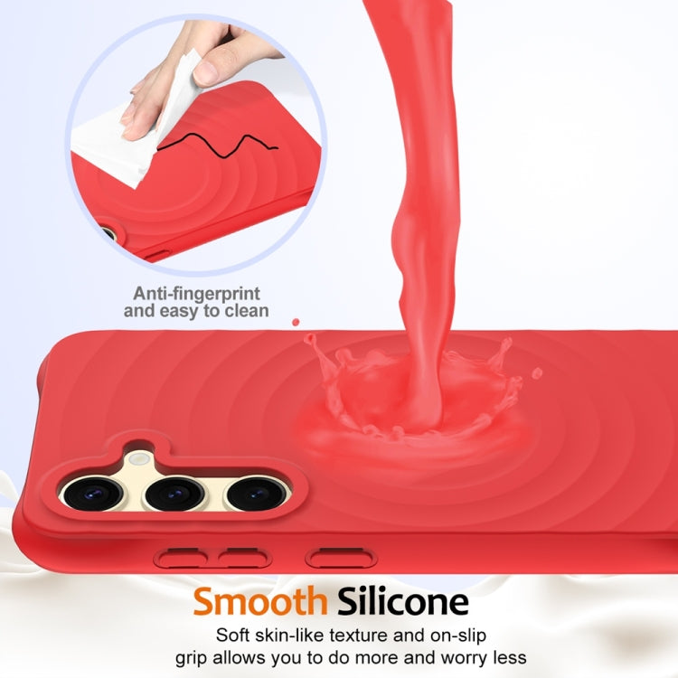 For Samsung Galaxy S25+ 5G Wave Texture MagSafe Magnetic Liquid Silicone Phone Case(Red) - Galaxy S25+ 5G Cases by PMC Jewellery | Online Shopping South Africa | PMC Jewellery | Buy Now Pay Later Mobicred