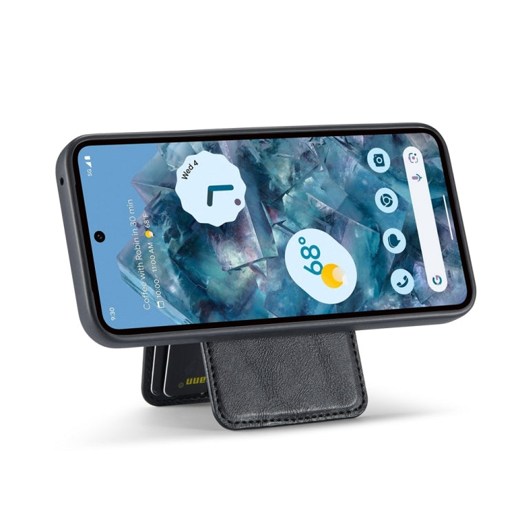 For Google Pixel 9 Pro Fierre Shann Oil Wax Cow Leather Magnetic Card Holder Phone Case(Black) - Google Cases by FIERRE SHANN | Online Shopping South Africa | PMC Jewellery | Buy Now Pay Later Mobicred