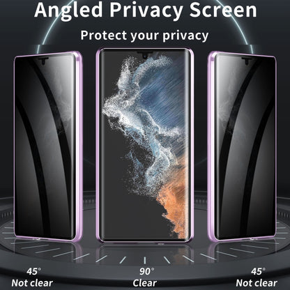 For Samsung Galaxy S24 Ultra 5G MagSafe Magnetic Privacy Frosted Tempered Glass Holder Phone Case(Purple) - Galaxy S24 Ultra 5G Cases by PMC Jewellery | Online Shopping South Africa | PMC Jewellery | Buy Now Pay Later Mobicred