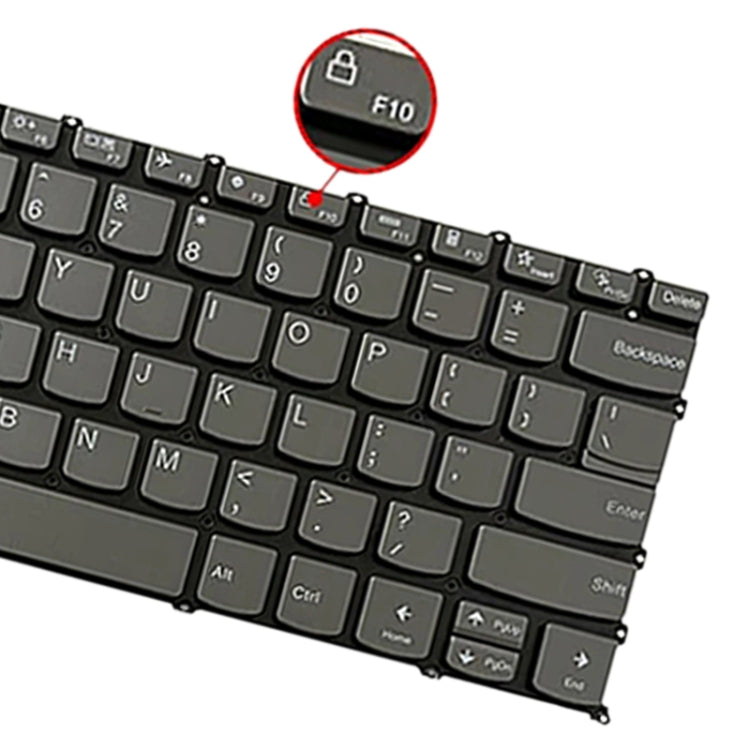 For Lenovo IdeaPad 5 / Yoga Slim 7 Pro  US Version Laptop Backlight Keyboard, F10 Key with Lock Icon(Grey) - Lenovo Spare Parts by PMC Jewellery | Online Shopping South Africa | PMC Jewellery | Buy Now Pay Later Mobicred