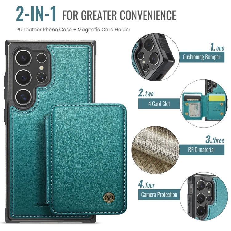 For Samsung Galaxy S24 Ultra 5G JEEHOOD J05 Business Magnetic Style RFID Leather Phone Case(Blue Green) - Galaxy S24 Ultra 5G Cases by JEEHOOD | Online Shopping South Africa | PMC Jewellery | Buy Now Pay Later Mobicred