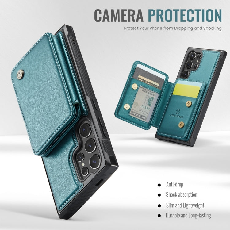 For Samsung Galaxy S24 Ultra 5G JEEHOOD J05 Business Magnetic Style RFID Leather Phone Case(Blue Green) - Galaxy S24 Ultra 5G Cases by JEEHOOD | Online Shopping South Africa | PMC Jewellery | Buy Now Pay Later Mobicred