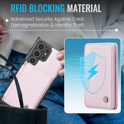 For Samsung Galaxy S24 Ultra 5G JEEHOOD J05 Business Magnetic Style RFID Leather Phone Case(Pink) - Galaxy S24 Ultra 5G Cases by JEEHOOD | Online Shopping South Africa | PMC Jewellery | Buy Now Pay Later Mobicred