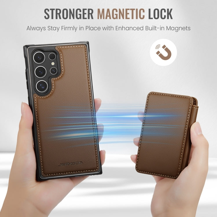 For Samsung Galaxy S24 Ultra 5G JEEHOOD J05 Business Magnetic Style RFID Leather Phone Case(Brown) - Galaxy S24 Ultra 5G Cases by JEEHOOD | Online Shopping South Africa | PMC Jewellery | Buy Now Pay Later Mobicred