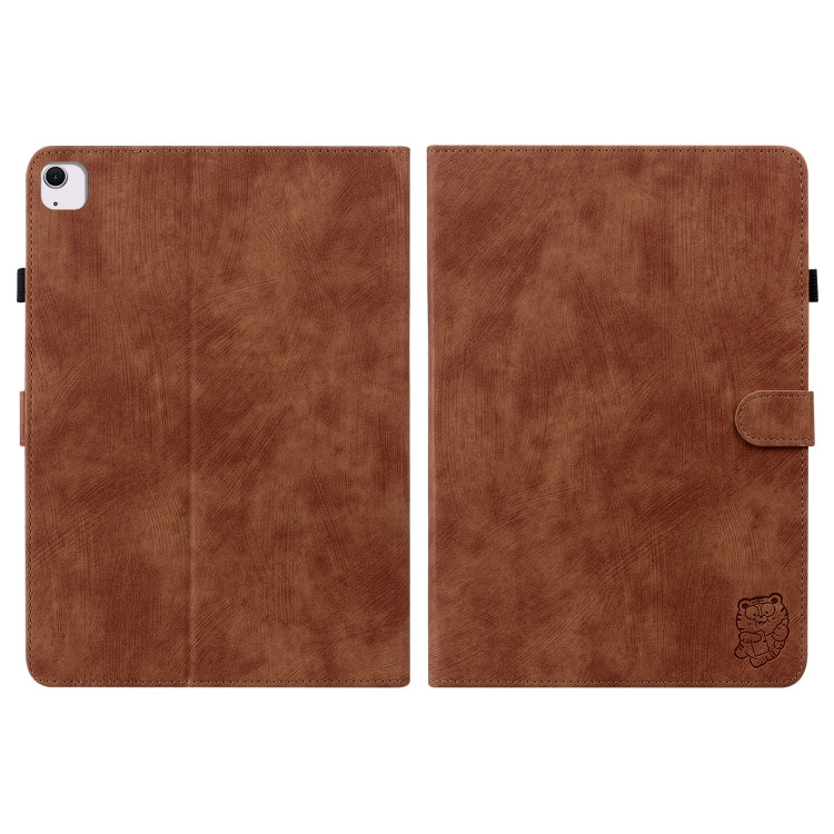 For iPad Air 13 2025 / 2024 Embossed Tiger Pattern Leather Tablet Case(Brown) - iPad Air 13 2025 / 2024 Cases by PMC Jewellery | Online Shopping South Africa | PMC Jewellery | Buy Now Pay Later Mobicred