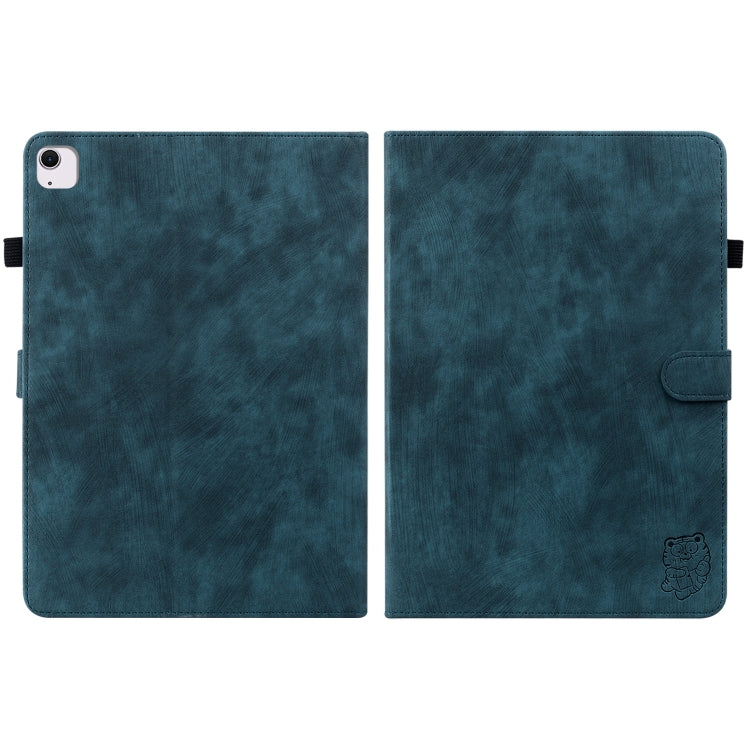 For iPad Air 13 2024 Embossed Tiger Pattern Leather Tablet Case(Dark Blue) - iPad Air 13 2024 Cases by PMC Jewellery | Online Shopping South Africa | PMC Jewellery | Buy Now Pay Later Mobicred