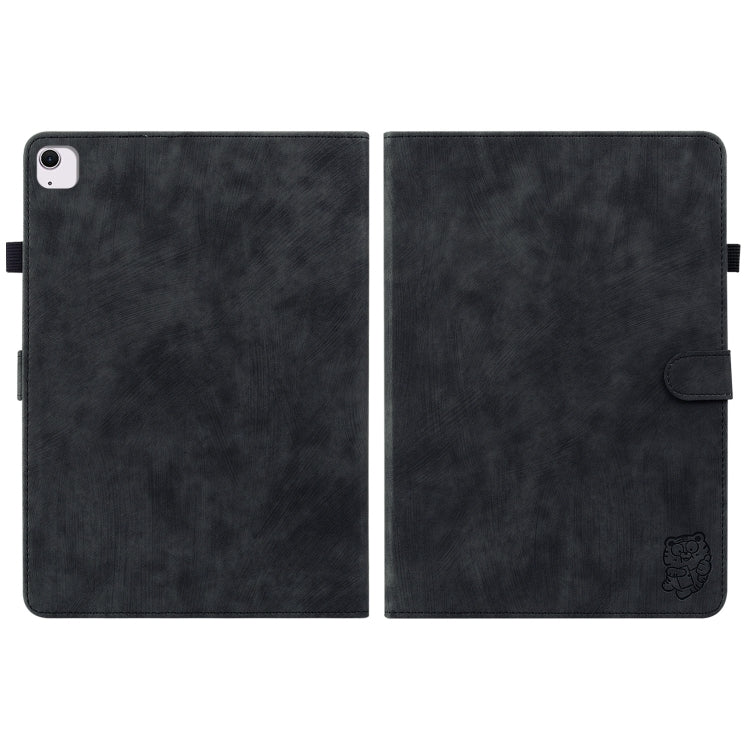 For iPad Air 11 2024 Embossed Tiger Pattern Leather Tablet Case(Black) - iPad Air 11 2024 Cases by PMC Jewellery | Online Shopping South Africa | PMC Jewellery | Buy Now Pay Later Mobicred