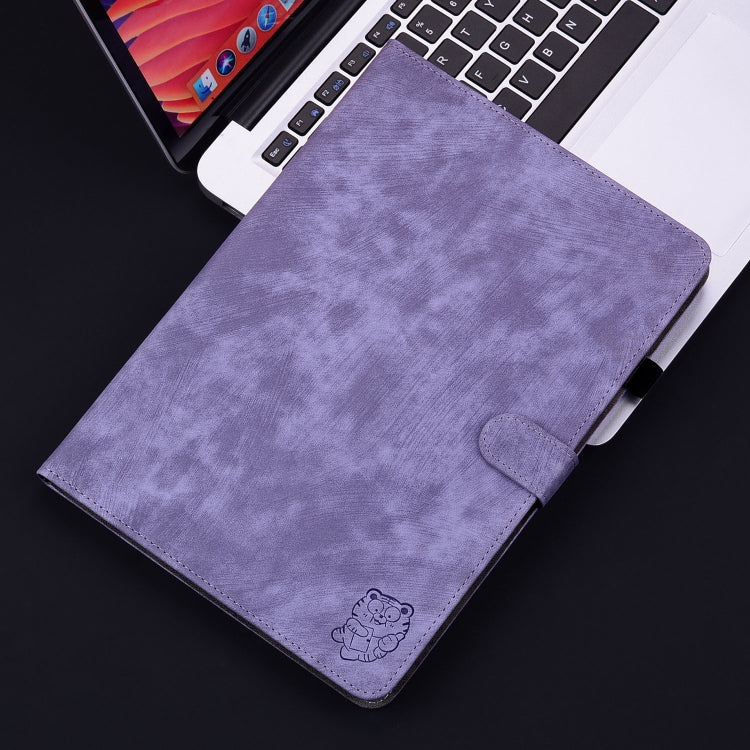 For iPad Pro 11 2024 Embossed Tiger Pattern Leather Tablet Case(Purple) - iPad Pro 11 2024 Cases by PMC Jewellery | Online Shopping South Africa | PMC Jewellery | Buy Now Pay Later Mobicred