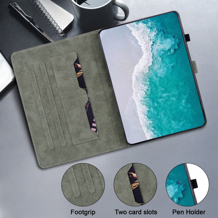 For iPad Pro 11 2024 Embossed Tiger Pattern Leather Tablet Case(Dark Green) - free shipping - PMC TechLife - Order now!