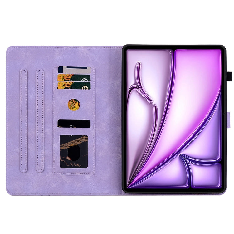 For iPad Air 13 2024 Lily Embossed Leather Smart Tablet Case(Purple) - iPad Air 13 2024 Cases by PMC TechLife | Online Shopping South Africa | PMC TechLife | Buy Now Pay Later Mobicred