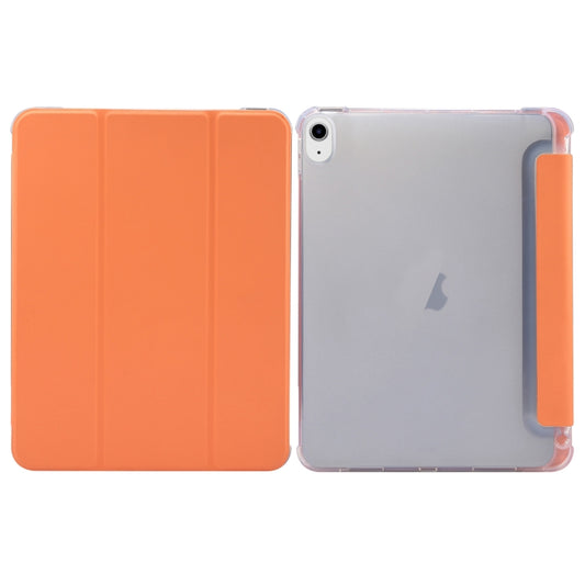 For iPad Air 11 2024 3-folding Electric Pressed Skin Texture Leather Tablet Case(Orange) - iPad Air 11 2024 Cases by PMC Jewellery | Online Shopping South Africa | PMC Jewellery | Buy Now Pay Later Mobicred