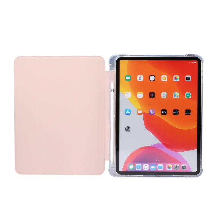 For iPad Air 11 2024 3-folding Electric Pressed Skin Texture Leather Tablet Case(Light Pink) - iPad Air 11 2024 Cases by PMC Jewellery | Online Shopping South Africa | PMC Jewellery | Buy Now Pay Later Mobicred