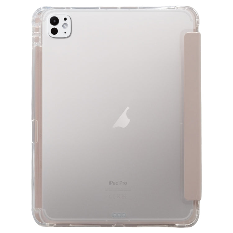 For iPad Pro 11 2024 3-folding Electric Pressed Skin Texture Leather Tablet Case(Light Pink) - iPad Pro 11 2024 Cases by PMC TechLife | Online Shopping South Africa | PMC TechLife | Buy Now Pay Later Mobicred