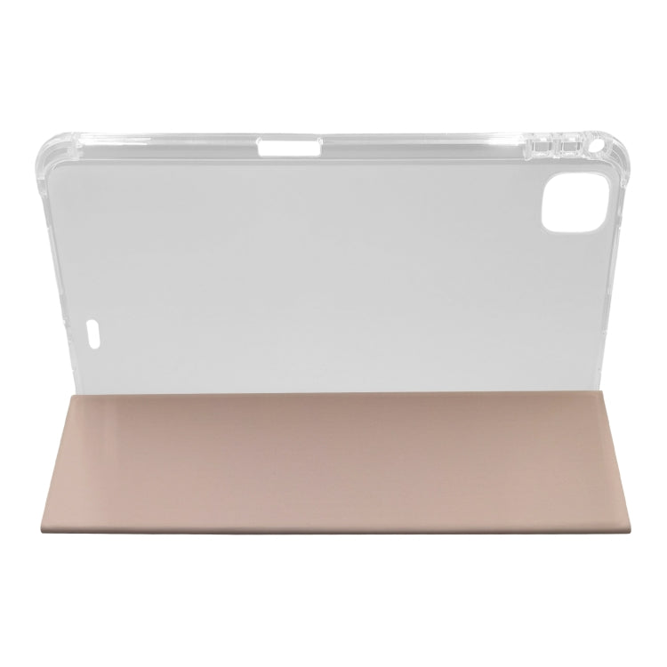 For iPad Pro 11 2024 3-folding Electric Pressed Skin Texture Leather Tablet Case(Light Pink) - iPad Pro 11 2024 Cases by PMC Jewellery | Online Shopping South Africa | PMC Jewellery | Buy Now Pay Later Mobicred