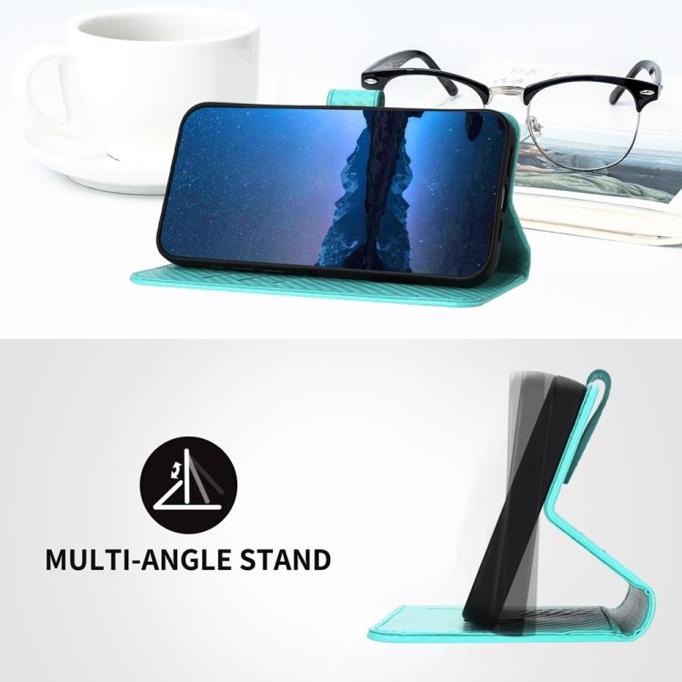 For iPhone 17 Pro Max YX0070 Carbon Fiber Buckle Leather Phone Case with Lanyard(Light Blue) - free shipping - PMc TechLife - Order now!