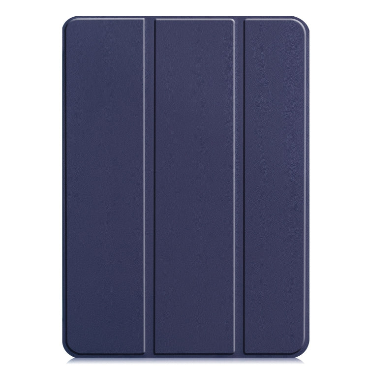 For iPad Pro 13 2024 Custer Pure Color 3-Fold Holder Smart Leather Tablet Case(Dark Blue) - iPad Pro 13 2024 Cases by PMC Jewellery | Online Shopping South Africa | PMC Jewellery | Buy Now Pay Later Mobicred