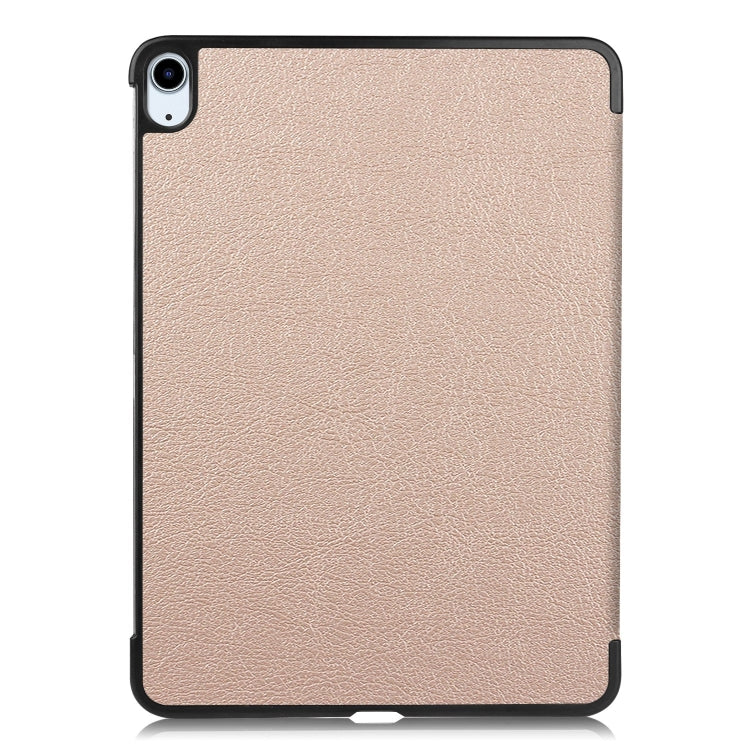 For iPad Air 11 2025 / 2024 Custer Pure Color 3-Fold Holder Smart Leather Tablet Case(Gold) - iPad Air 11 2025 / 2024 Cases by PMC Jewellery | Online Shopping South Africa | PMC Jewellery | Buy Now Pay Later Mobicred