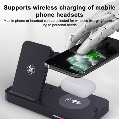 For Apple Series 3 in 1 15W Earphones/Phones/Watch Fold Wireless Charger Stand(White) - Multifunction Charger by PMC Jewellery | Online Shopping South Africa | PMC Jewellery | Buy Now Pay Later Mobicred