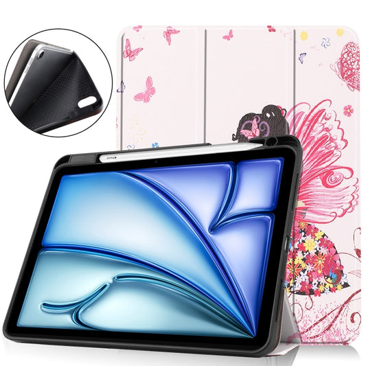 For iPad Air 11 2024 Custer Painted 3-Fold Holder Smart Leather Tablet Case(Elf Girl) - iPad Air 11 2024 Cases by PMC Jewellery | Online Shopping South Africa | PMC Jewellery | Buy Now Pay Later Mobicred