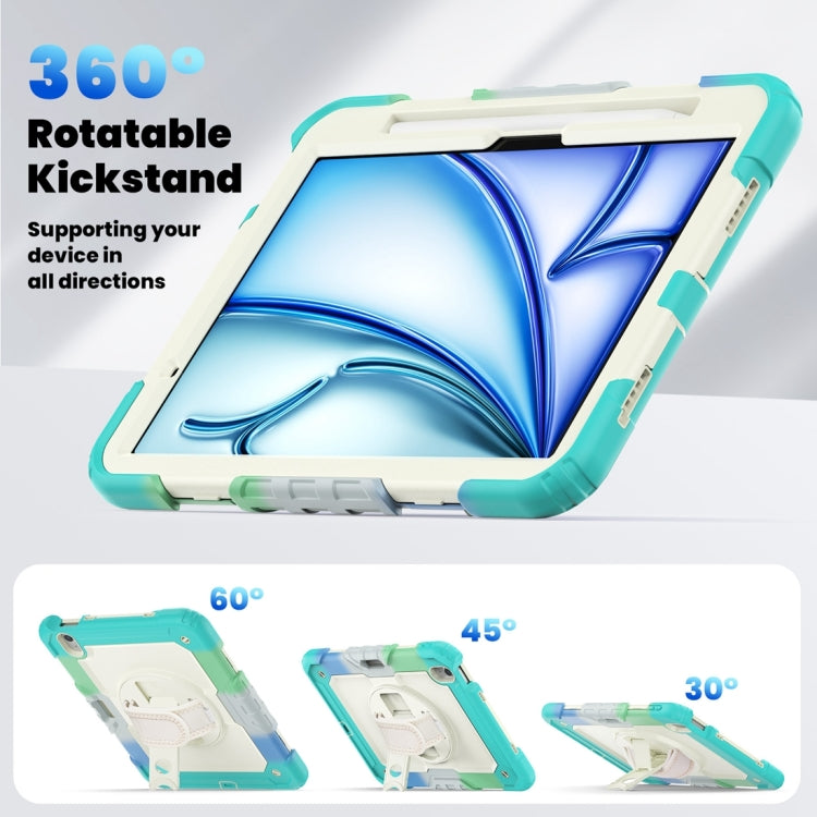 For iPad Air 11 2024 / Air 11 2025 Silicone Hybrid PC Tablet Protective Case(Rainbow Blue) - iPad Air 11 2025 / 2024 Cases by PMC TechLife | Online Shopping South Africa | PMC TechLife | Buy Now Pay Later Mobicred
