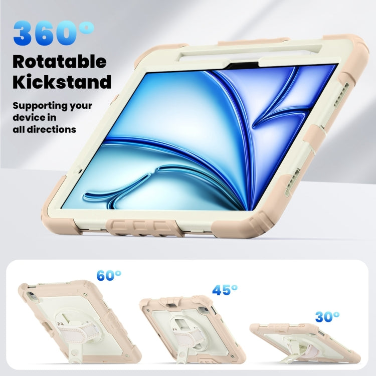 For iPad Air 11 2024 / Air 11 2025 Silicone Hybrid PC Tablet Protective Case(Cream+Rose Gold) - iPad Air 11 2025 / 2024 Cases by PMC TechLife | Online Shopping South Africa | PMC TechLife | Buy Now Pay Later Mobicred