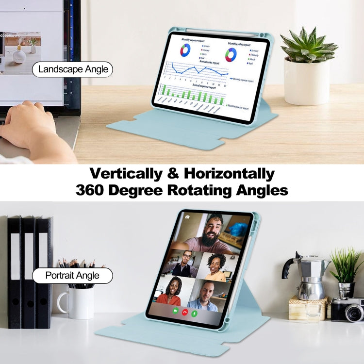For iPad Air 11 2025 / 2024 Transparent Rotation Smart Leather Tablet Case with Keyboard(Sky Blue) - free shipping - PMC TechLife - Order now!