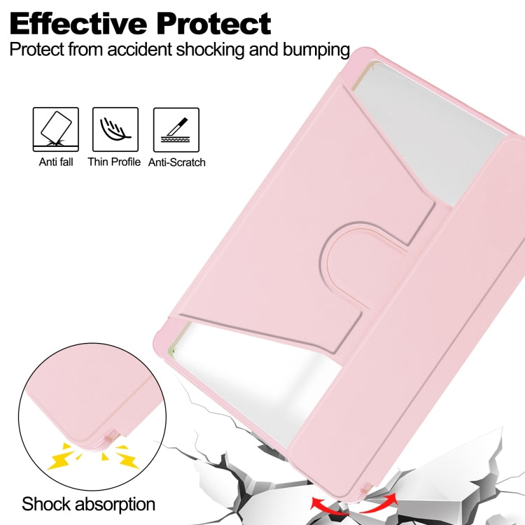 For iPad Air 11 2024 Transparent Rotation Smart Leather Tablet Case with Keyboard(Pink) - iPad Air 11 2024 Cases by PMC TechLife | Online Shopping South Africa | PMC TechLife | Buy Now Pay Later Mobicred