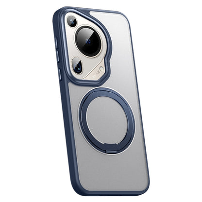 For Huawei Pura 70 Ultra Frosted 360 Rotating Holder Magnetic Full Coverage Shockproof Phone Case(Blue) - Huawei Cases by PMC Jewellery | Online Shopping South Africa | PMC Jewellery | Buy Now Pay Later Mobicred