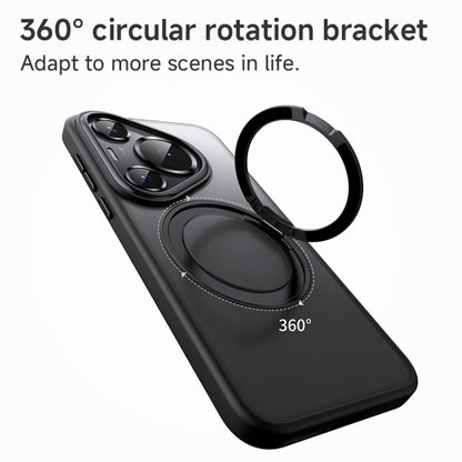 For Huawei Pura 70 Frosted 360 Rotating Holder Magnetic Full Coverage Shockproof Phone Case(Black) - Huawei Cases by PMC Jewellery | Online Shopping South Africa | PMC Jewellery | Buy Now Pay Later Mobicred