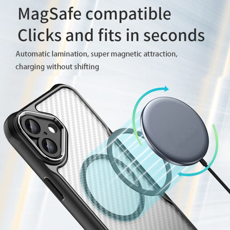 For iPhone 16 Plus Carbon Fiber Texture MagSafe Translucent Phone Case(Blue) - free shipping - PMC TechLife - Order now!