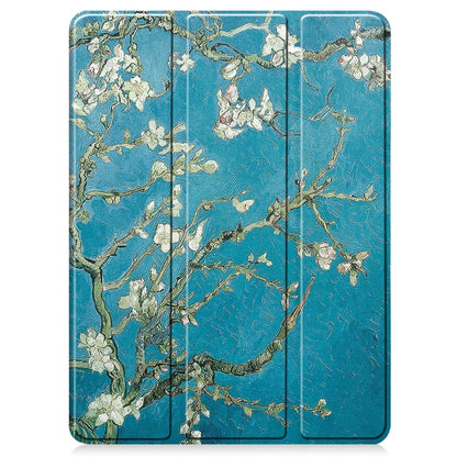 For iPad Pro 11 2024 Custer Painted 3-Fold Holder Smart Leather Tablet Case with Pen Tray(Apricot Flower) - iPad Pro 11 2024 Cases by PMC Jewellery | Online Shopping South Africa | PMC Jewellery | Buy Now Pay Later Mobicred