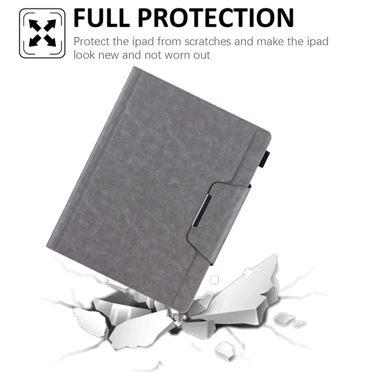 For iPad Pro 11 2024 Solid Color Metal Buckle Leather Smart Tablet Case(Grey) - iPad Pro 11 2024 Cases by PMC TechLife | Online Shopping South Africa | PMC TechLife | Buy Now Pay Later Mobicred