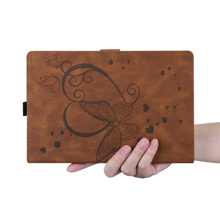 For iPad Pro 11 2024 Love Butterfly Embossed Leather Tablet Case(Brown) - iPad Pro 11 2024 Cases by PMC Jewellery | Online Shopping South Africa | PMC Jewellery | Buy Now Pay Later Mobicred