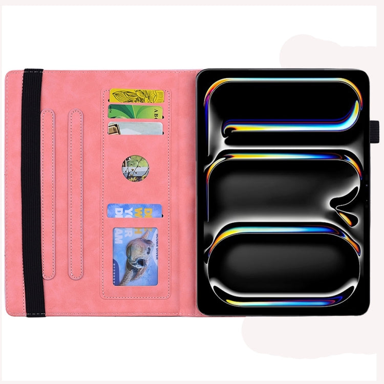 For iPad Pro 13 2024 Calf Texture Embossed Leather Tablet Case(Pink) - iPad Pro 13 2024 Cases by PMC TechLife | Online Shopping South Africa | PMC TechLife | Buy Now Pay Later Mobicred