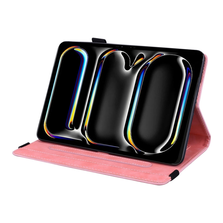 For iPad Pro 13 2024 Calf Texture Embossed Leather Tablet Case(Pink) - iPad Pro 13 2024 Cases by PMC TechLife | Online Shopping South Africa | PMC TechLife | Buy Now Pay Later Mobicred