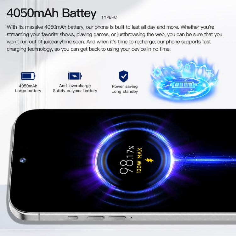 i15 Pro Max / Q5A, 6GB+128GB, 6.5 inch Screen, Face Identification, Android 10 MTK6762 Octa Core, OTG, NFC, Network: 4G, Dual SIM(Titanium White) -  by PMC TechLife | Online Shopping South Africa | PMC TechLife