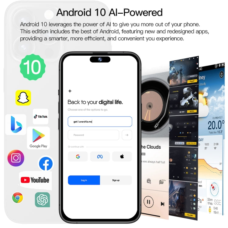 i15 Pro Max / Q5A, 6GB+128GB, 6.5 inch Screen, Face Identification, Android 10 MTK6762 Octa Core, OTG, NFC, Network: 4G, Dual SIM(Titanium White) -  by PMC TechLife | Online Shopping South Africa | PMC TechLife