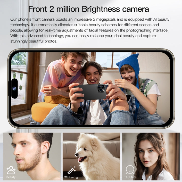 i15 Pro Max / Q5A, 6GB+128GB, 6.5 inch Screen, Face Identification, Android 10 MTK6762 Octa Core, OTG, NFC, Network: 4G, Dual SIM(Titanium White) -  by PMC TechLife | Online Shopping South Africa | PMC TechLife