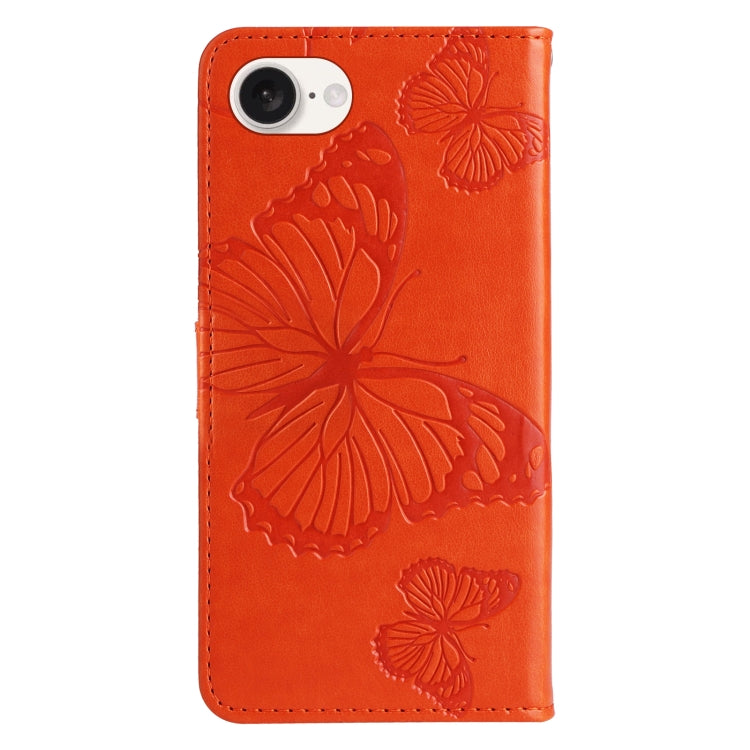 For iPhone SE 2024 3D Butterfly Embossed Pattern Flip Leather Phone Case(Orange) - More iPhone Cases by PMC Jewellery | Online Shopping South Africa | PMC Jewellery | Buy Now Pay Later Mobicred