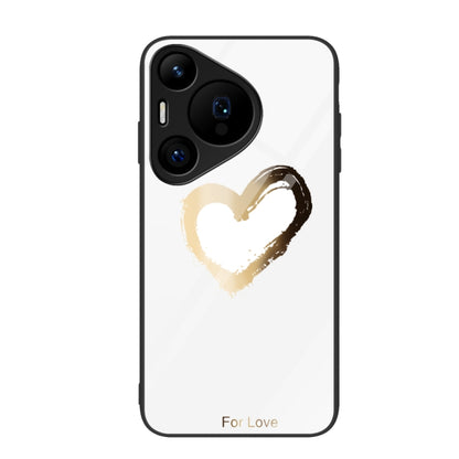 For Huawei Pura 70 Pro Colorful Painted Glass Phone Case(Golden Love) - Huawei Cases by PMC Jewellery | Online Shopping South Africa | PMC Jewellery | Buy Now Pay Later Mobicred