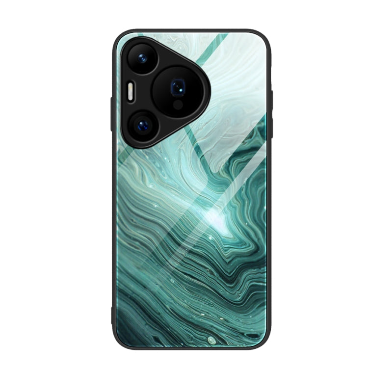 For Huawei Pura 70 Marble Pattern Glass Protective Phone Case(Water Waves) - Huawei Cases by PMC Jewellery | Online Shopping South Africa | PMC Jewellery | Buy Now Pay Later Mobicred