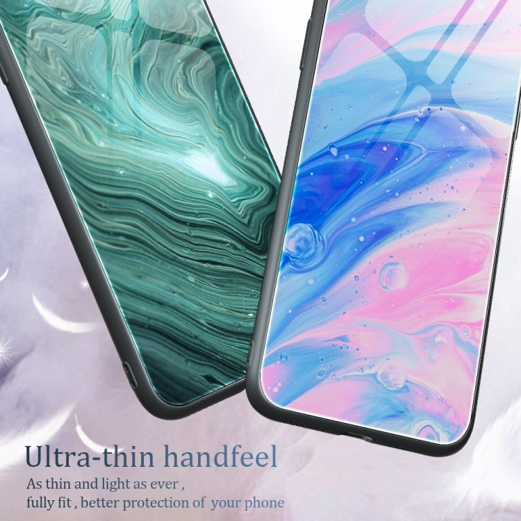 For Huawei Pura 70 Marble Pattern Glass Protective Phone Case(Blue Ocean) - Huawei Cases by PMC Jewellery | Online Shopping South Africa | PMC Jewellery | Buy Now Pay Later Mobicred