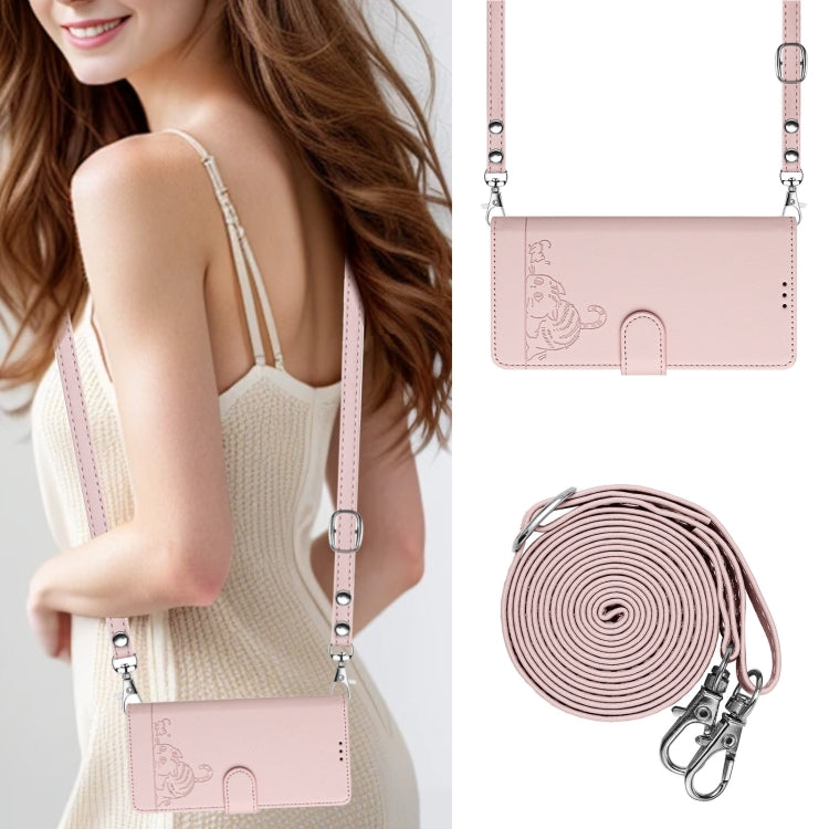 For Google Pixel 9 Pro XL Cat Rat Embossed Pattern RFID Leather Phone Case with Lanyard(Pink) - Google Cases by PMC TechLife | Online Shopping South Africa | PMC TechLife | Buy Now Pay Later Mobicred